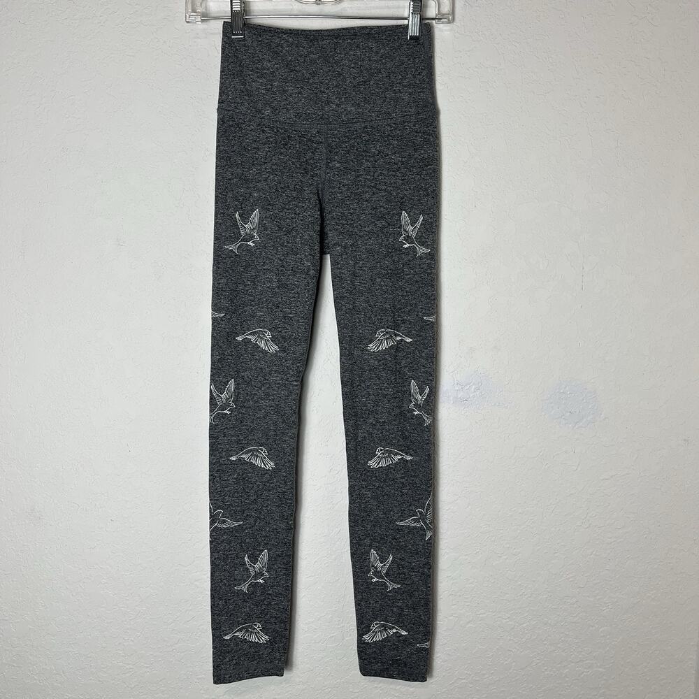 Anthropologie Daily Practice Nightingale Leggings heather gray size XS birds